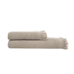 Neutral Beige Waffle Bed Coverlet